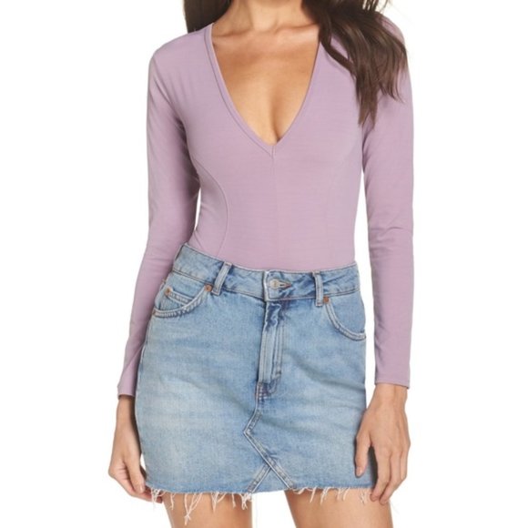 Free People Lavender Bodysuit. L - Picture 2 of 8